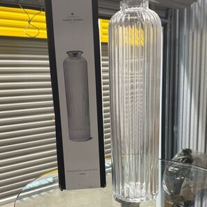 Georg Jensen Silver Ribbed Glass Vase